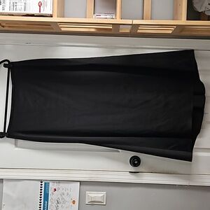 JS COLLECTIONS PETITE BLACK SATIN FULL LENGTH SKIRT 14P